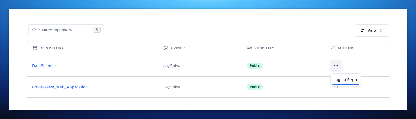 Ingest Repo Action